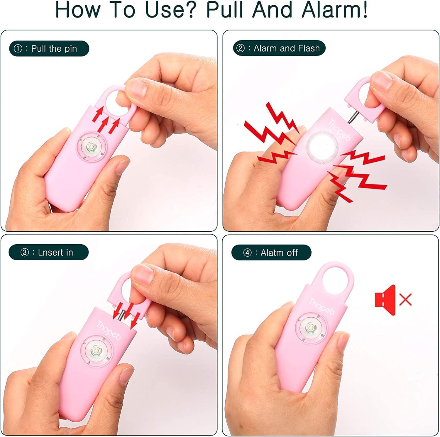 Personal Safety Alarm for Women – Superior Loud Siren & SOS Strobe