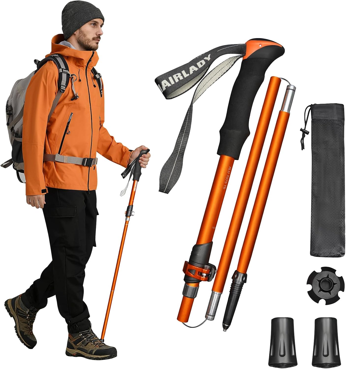 Deepfeel Collapsible Trekking Poles Folding Hiking Poles