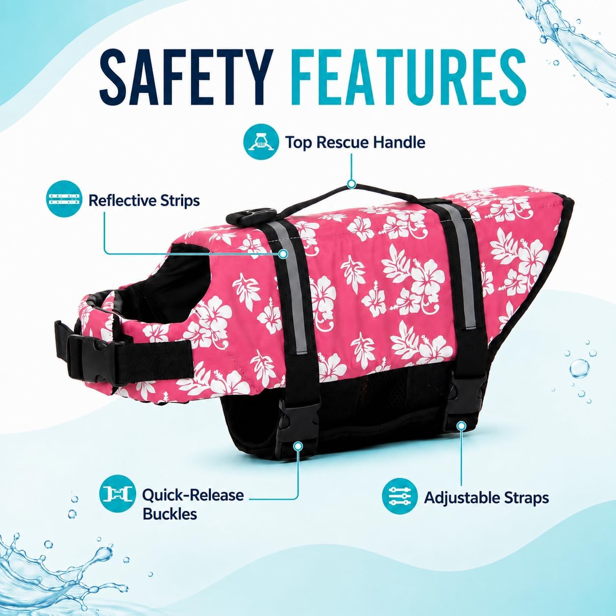 Dog Life Jacket Swimming Vest - Small Cat Puppy Coat Dachshund Float, XXS