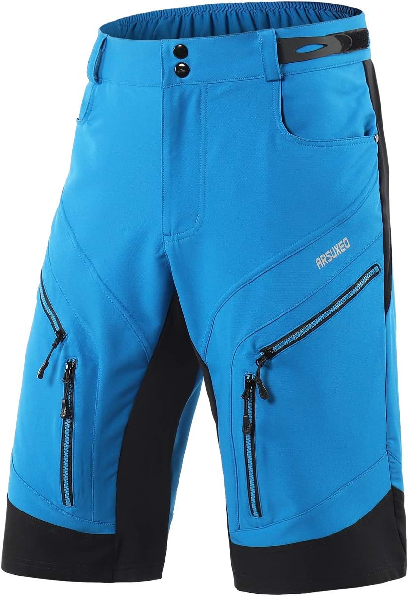 ARSUXEO Men's Loose Fit Cycling Shorts Mountain Bike Shorts Water Ressistant 1903