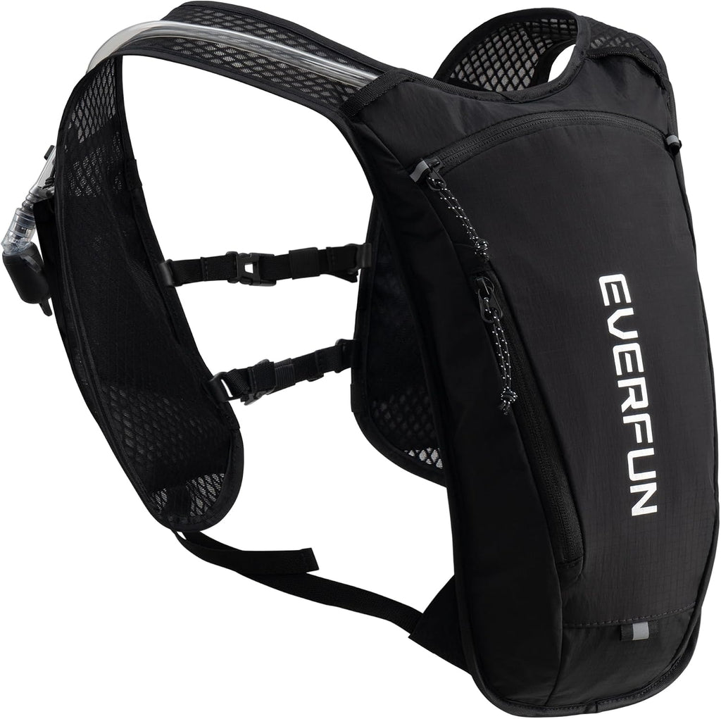 EVERFUN Hydration Backpack Running Vest Small Hiking Water Backpack with 1.5L Water Bladder, Lightweight Reflective Hydro Pack for Trail Running, Biking, Race, Marathons