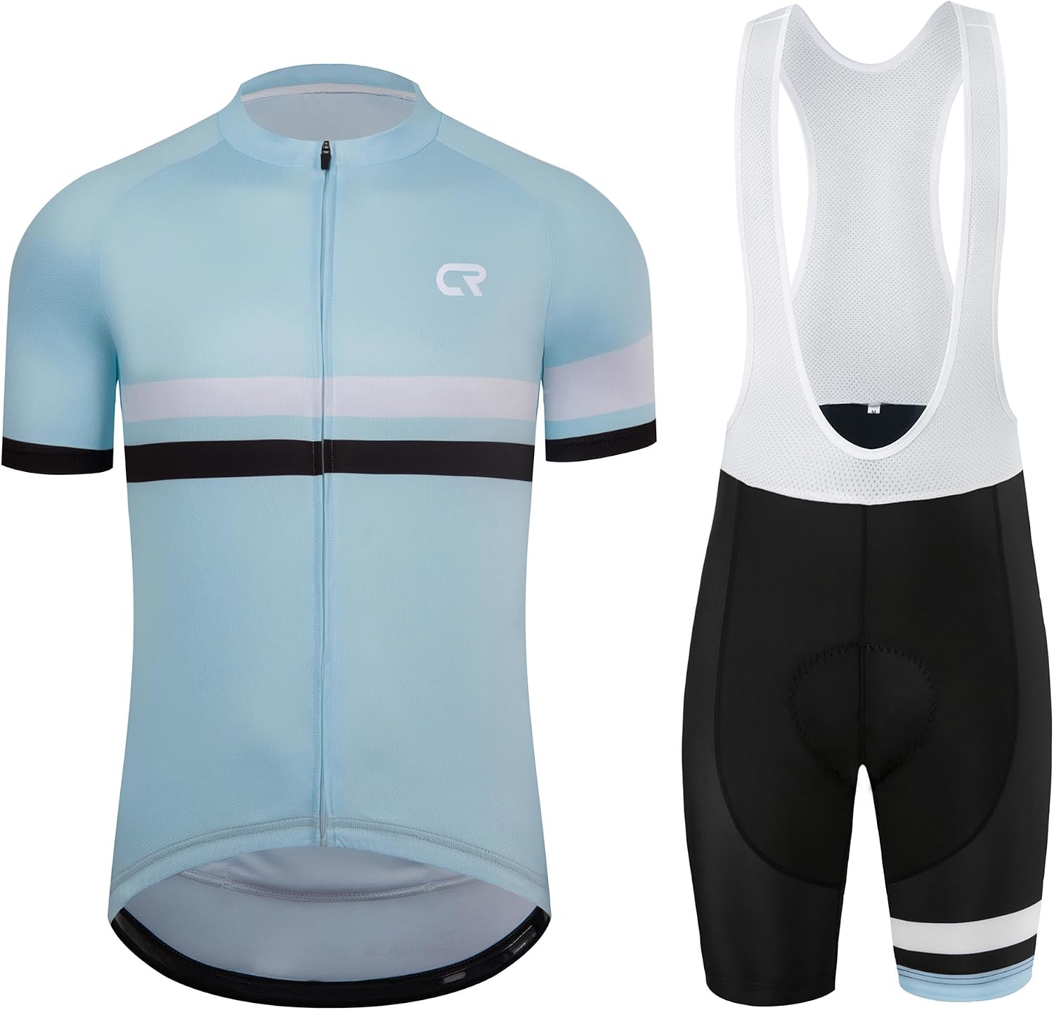 Coconut Ropamo CR Men's Cycling Jersey Set Road Bike Jersey Zipper Pocket Short Sleeves Cycling Kits Bib Shorts 3D Padded