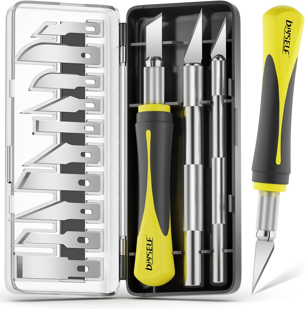 DIYSELF 22 PCS Exacto Knife Set, Craft Knife with 13 Blades & Carry Case