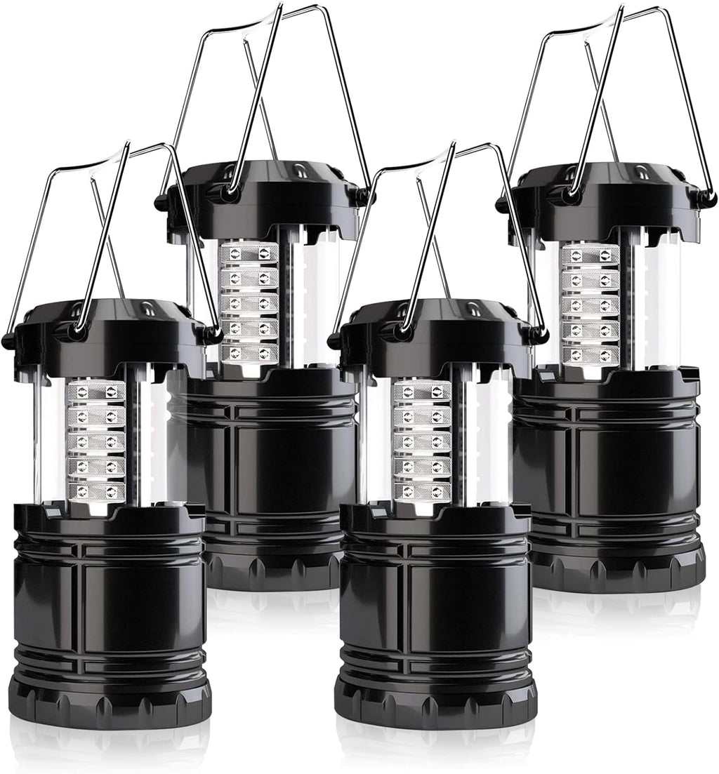 Camping Lantern, 4 Pack Brightness Adjustable LED Camping Lights, Collapsible IPX4 Waterproof Survival Lanterns for Power Outages, Home Emergency, Camping, Hiking, Hurricane