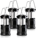 Camping Lantern, 4 Pack Brightness Adjustable LED Camping Lights, Collapsible IPX4 Waterproof Survival Lanterns for Power Outages, Home Emergency, Camping, Hiking, Hurricane