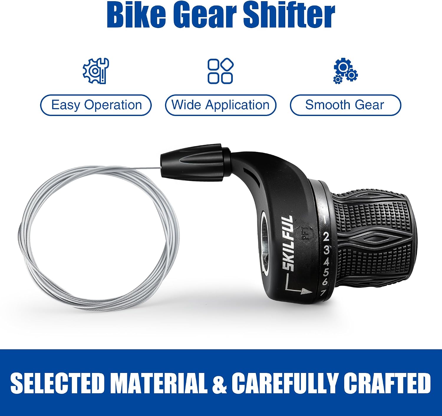 MEGHNA Bicycle Twist Shifter 7 - Speed Grip Shift Mountain Bike 3 x 7 Shifters Gear Grip Shift Set for Kids Bike City Bike etc (Pair) (Black - 3 x 7 Speed no Grips)