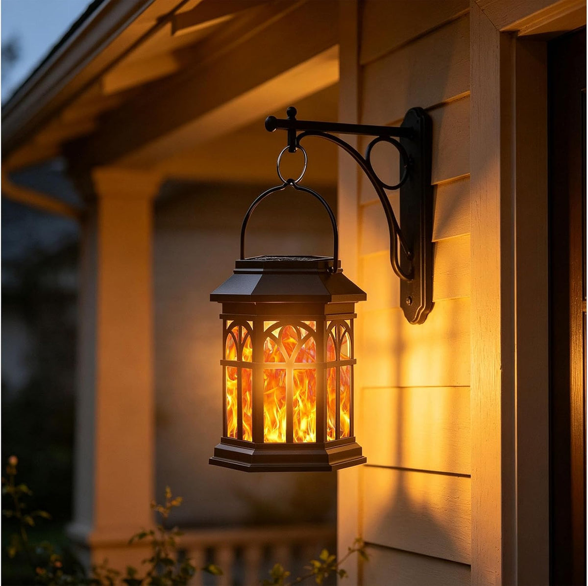 4 Pack Solar Lanterns Outdoor Waterproof, Upgraded Flickering Flame Solar Lantern Lights, Auto On/Off Outdoor Lanterns, Outdoor Hanging Lantern for Yard Garden Table Decor