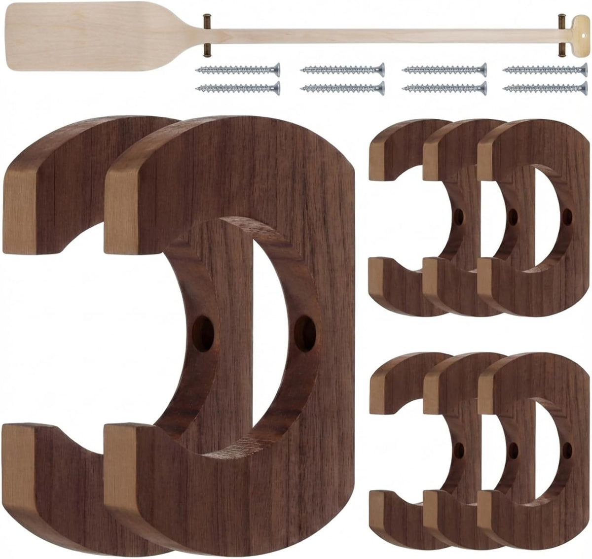 DaisyInner Wooden Kayak Paddle Holder Rack Wall Mount Canoe Oar Hanger Paddle Storage and Display Rack for SUP Dragon Boat Paddles Garage Boat House Home Decor