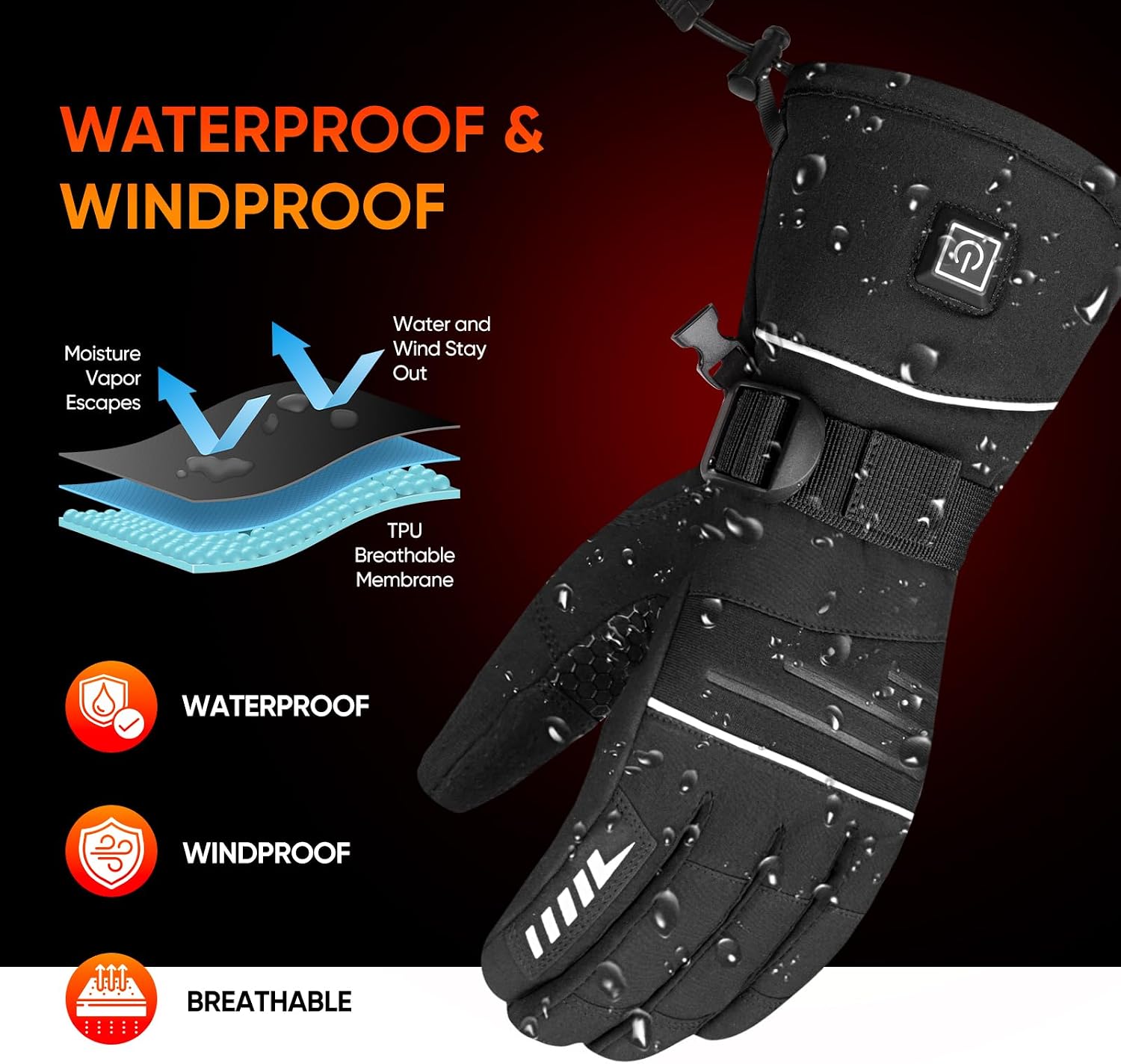 Rechargeable Heated Gloves for Men & Women Electric Thermal Gloves