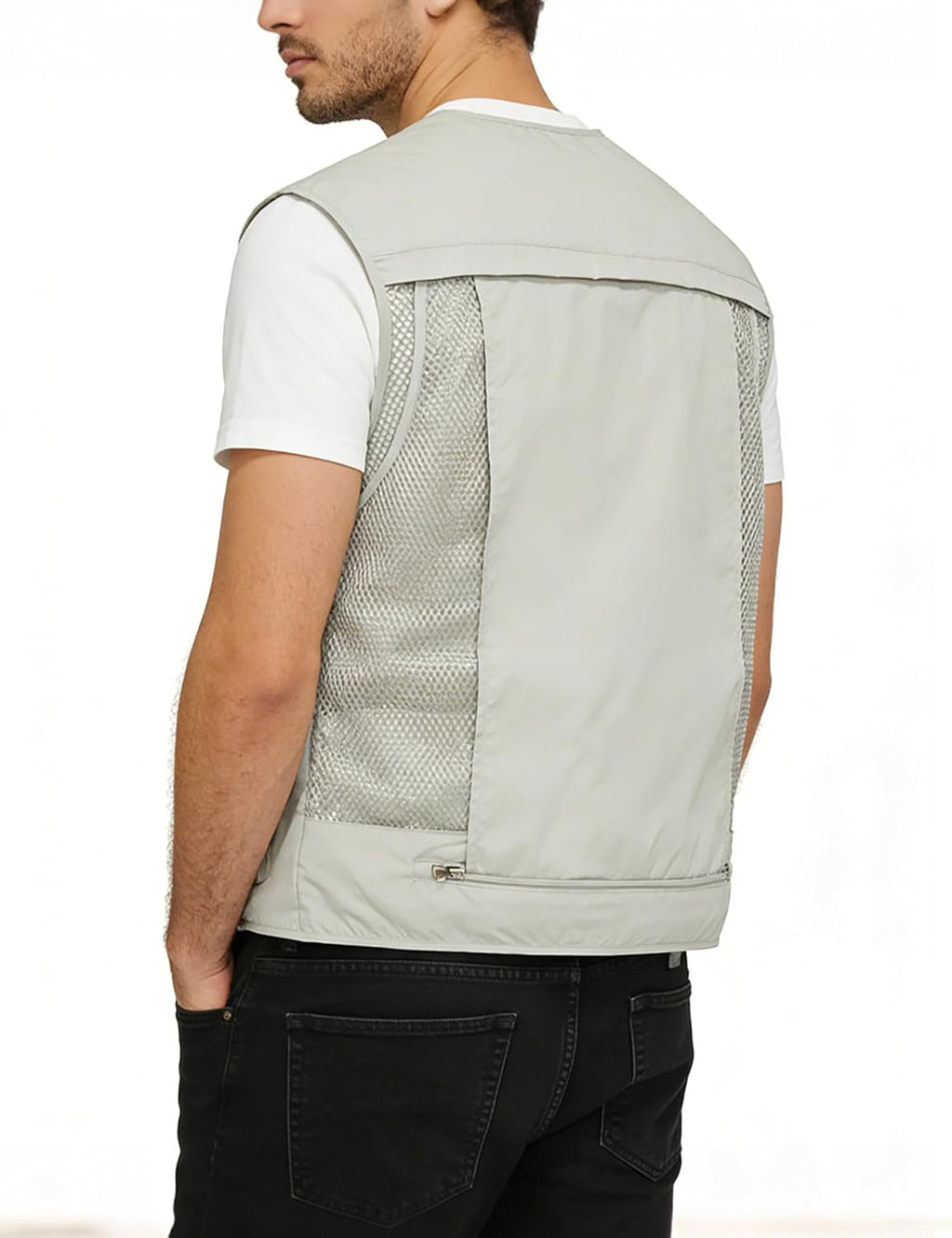 Men's Lightweight Mesh Fishing Vest Utility Outdoor Multi-Pocket Hunting Cargo Vest
