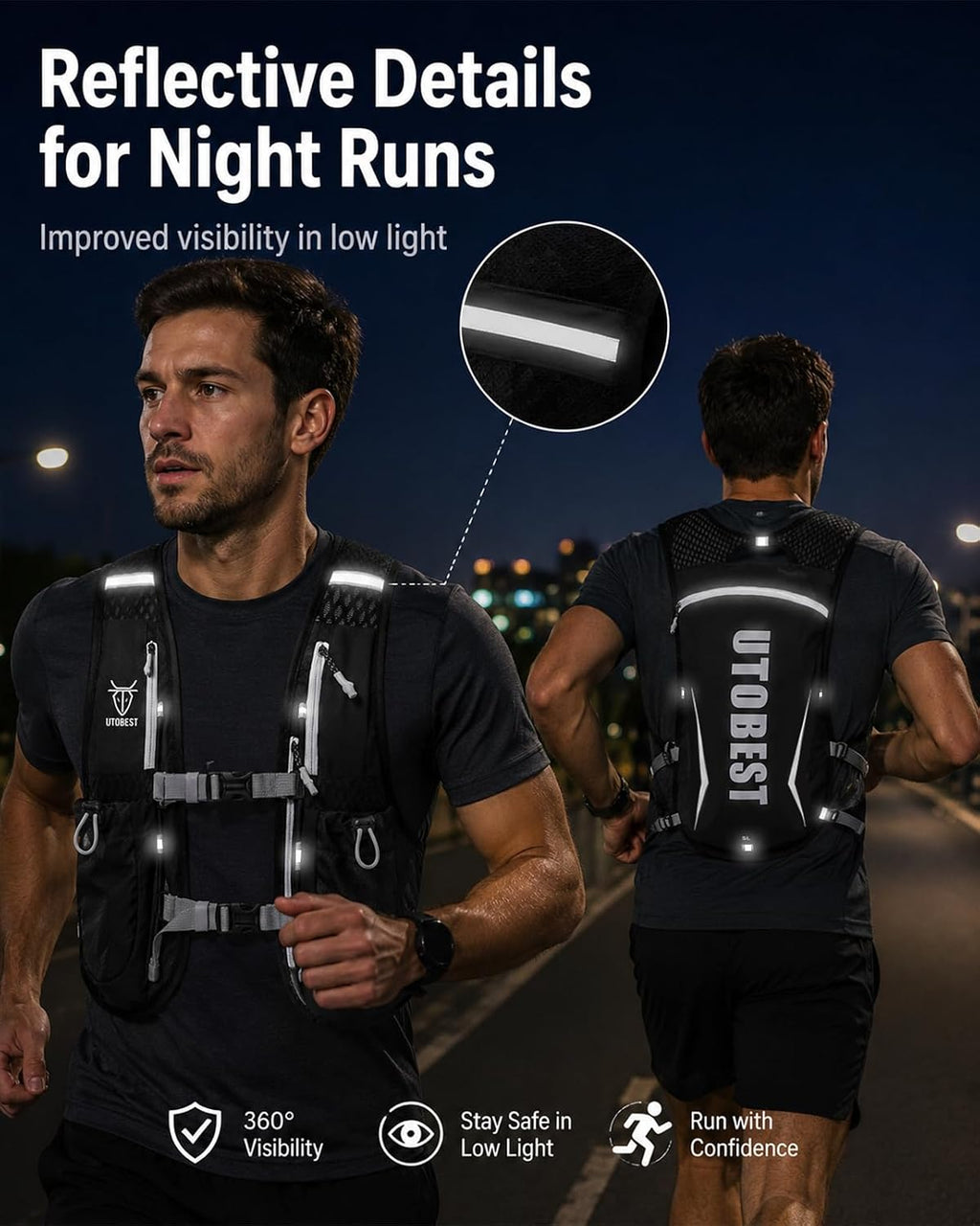 UTOBEST Running Vest Lightweight Hydration Vest Pack 5L UTR104