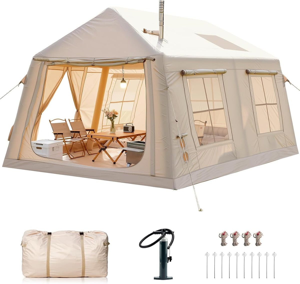 Inflatable Tents for Camping, Blow Up Tent with Stove Jack, Ytaoeo Hot Tent