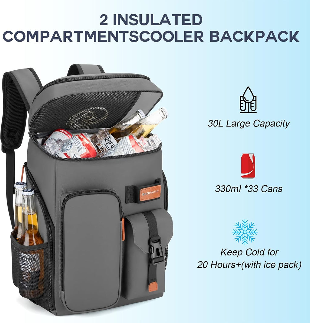 Bagparkk 33/45 Cans Leakproof Insulated Cooler Backpack with Double Deck