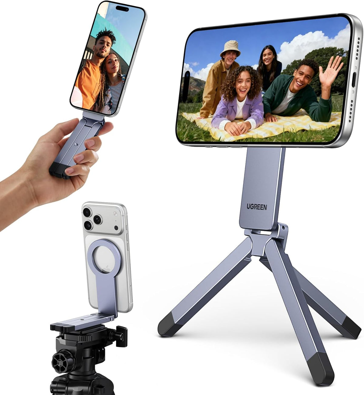 UGREEN Magsafe Tripod Stand, Ultra-Compact Travel Tripod for iPhone 17
