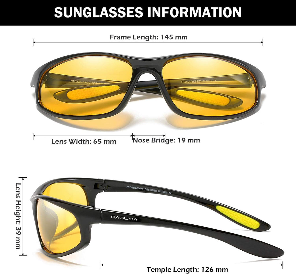 FAGUMA Polarized Sports Sunglasses For Men UV400 Protection