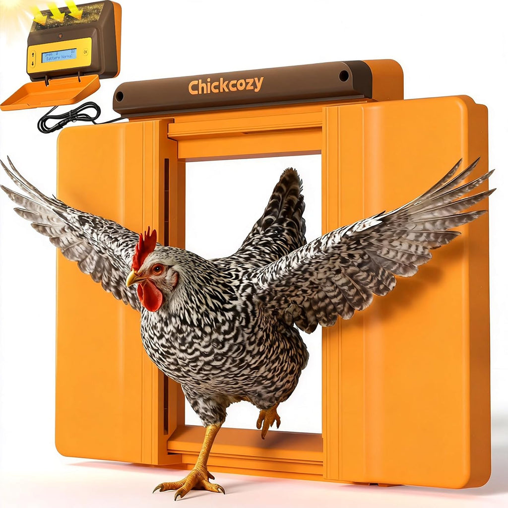 Solar Chicken Coop Door, Dual-Motor Lock, Triple Mode, USB Rechargeable