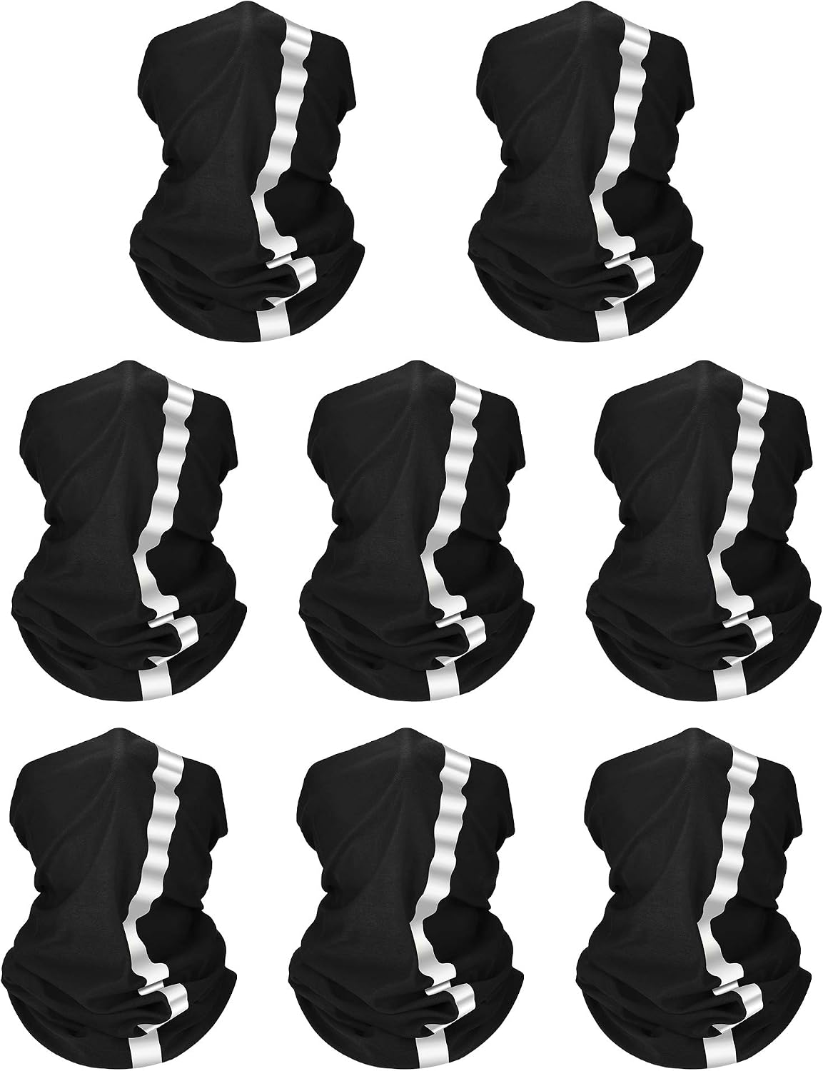 SATINIOR 8 Pack Reflective Neck Gaiters UV Protection Cooling Face Masks