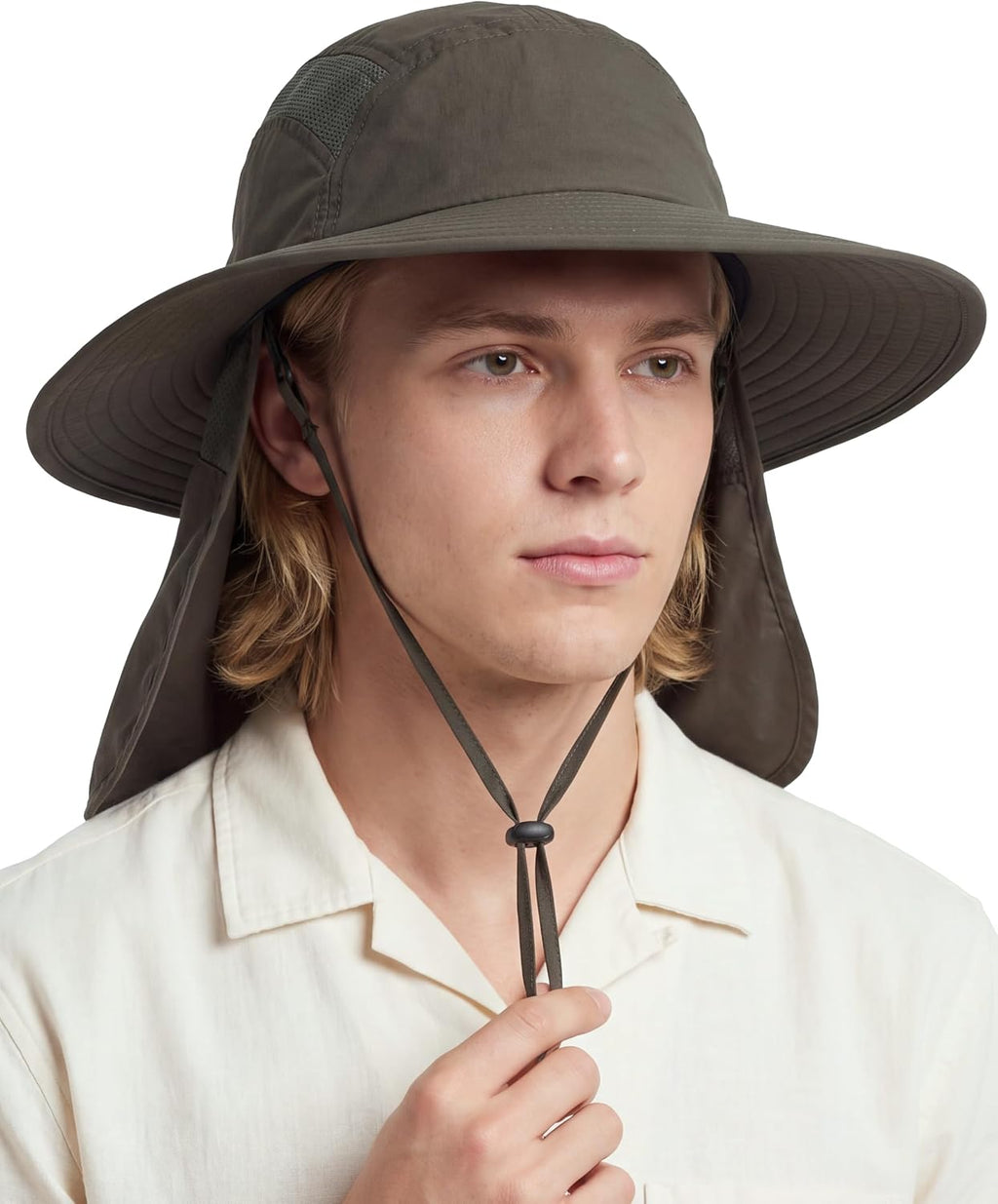 Home Prefer UPF 50+ Sun Hat with Neck Flap Wide Brim Fishing Hat for Men