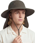 Home Prefer UPF 50+ Sun Hat with Neck Flap Wide Brim Fishing Hat for Men