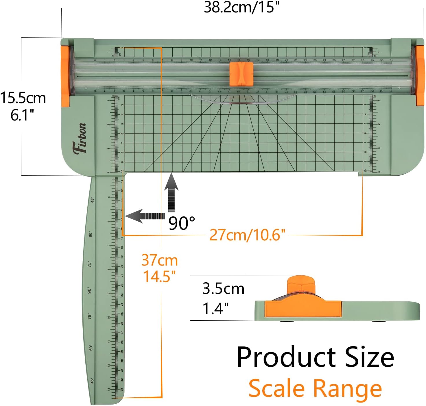 Firbon A4 Paper Cutter, 12 Inch Paper Trimmer with Extened Ruler, Morandi