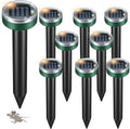 Mole Repellent for Lawns - Gopher Repeller Ultrasonic Solar Powered Vole Repellent Outdoor Waterproof Rat Deterrent Spikes Repellent Snake,Chipmunk,Groundhog,Sonic Mole Stakes for Garden,Yard
