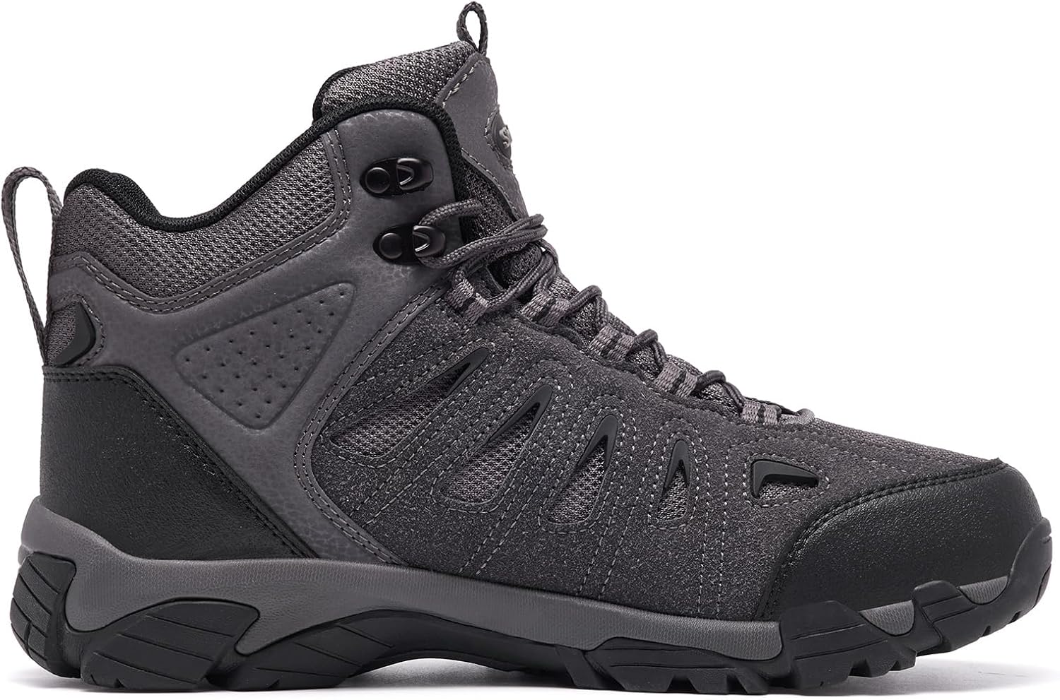 SHULOOK Men's Waterproof Hiking Boots Non-Slip Lightweight Mid Top Ankle Boot Breathable Hiker Trekking Shoes