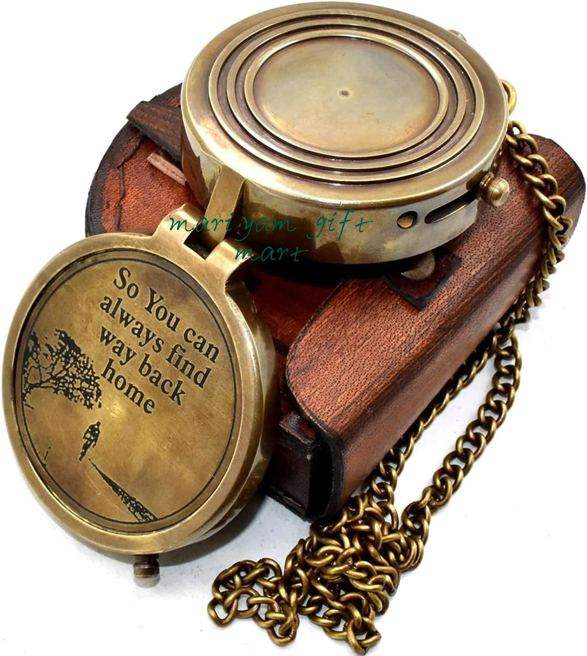 So You Can Always Find Your Way Back Home”, Camping Compass Engraved with Gift Compass for Birthday, Anniversary, Graduation Day, Valentine’s Day, Baptism Gifts, Inspirational Gift