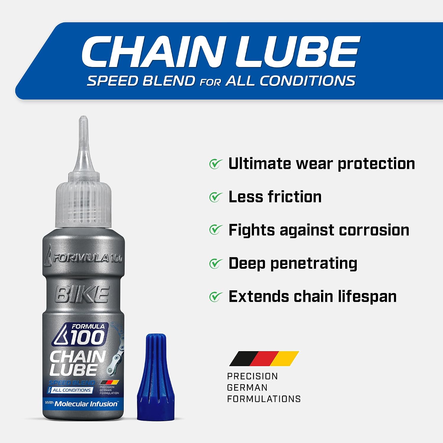 Chain Lube Pro Pack with All Conditions, Dry Conditions, & eBike Lubricant – Collection of Lubricant for Bicycles & Electric Bikes – Protects Against Wear & Corrosion – Three 50ml Bottles