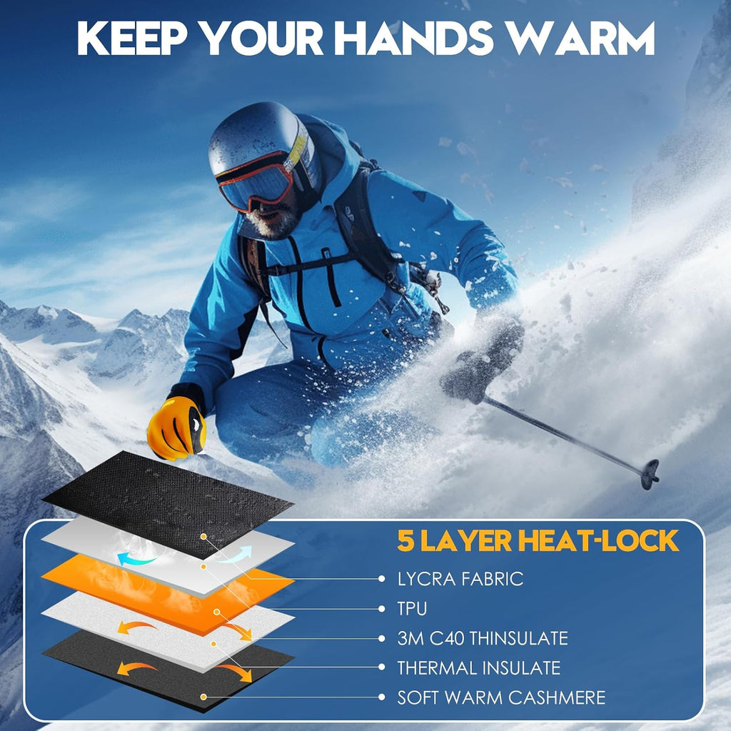 Bruvoalon Winter Gloves for Women & Men, 3M Thermal Insulation, Lycra Fabric, Touchscreen, Anti-Slip