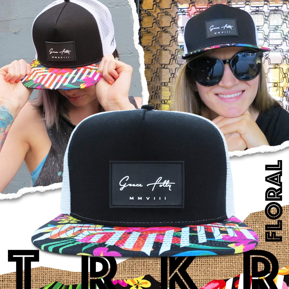 Grace Folly Trucker Hat for Men & Women. Snapback Mesh Caps