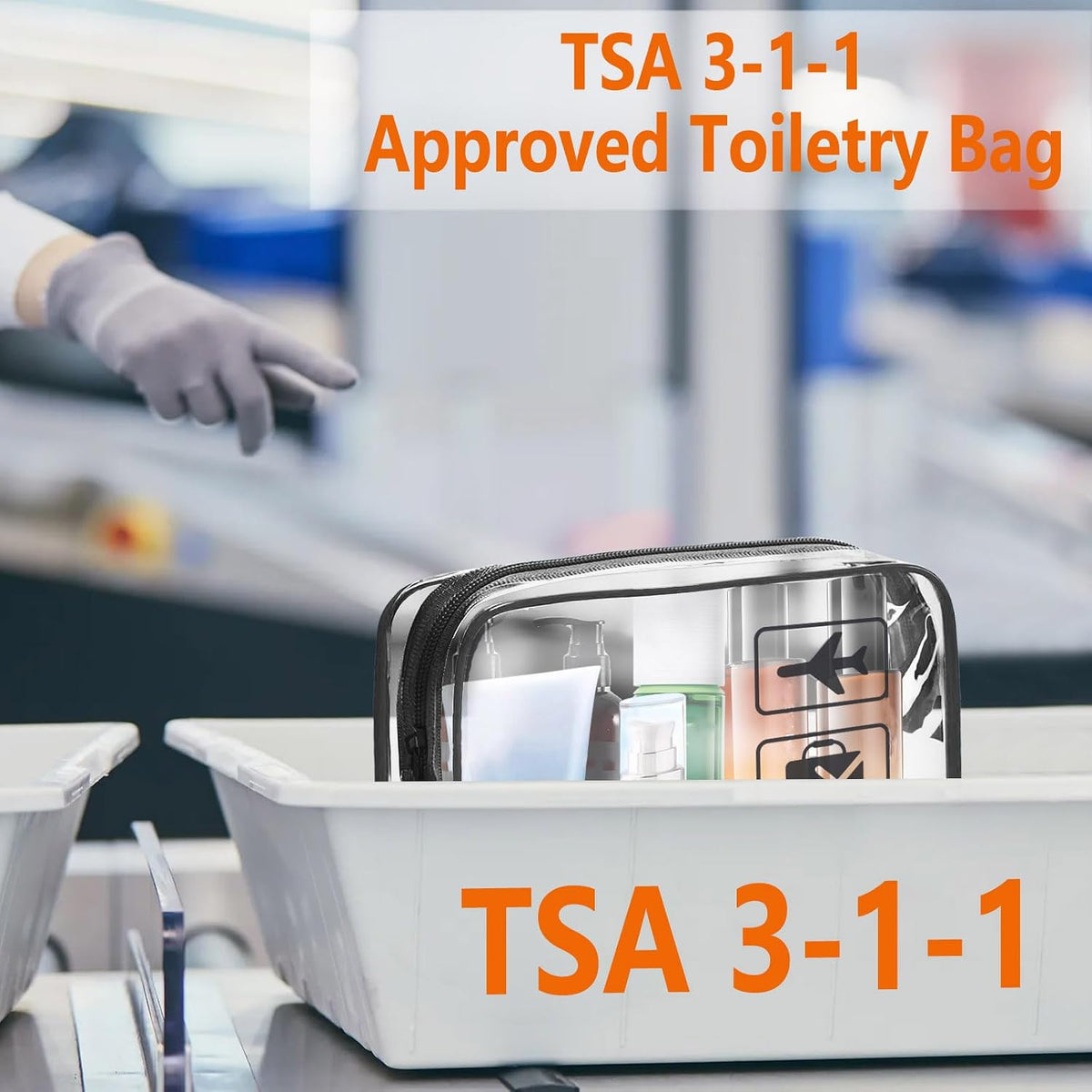 Clear Makeup Bags TSA Approved Toiletry Bag-6Pack