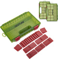 Goture Fishing Tackle Box Organizer - Transparent Fishing Organizer Box w/Measurement Ruler, Adjustable Dividers, Dual Latches | 2 Pcs 3600 Tackle Tray| Ergonomic Grip