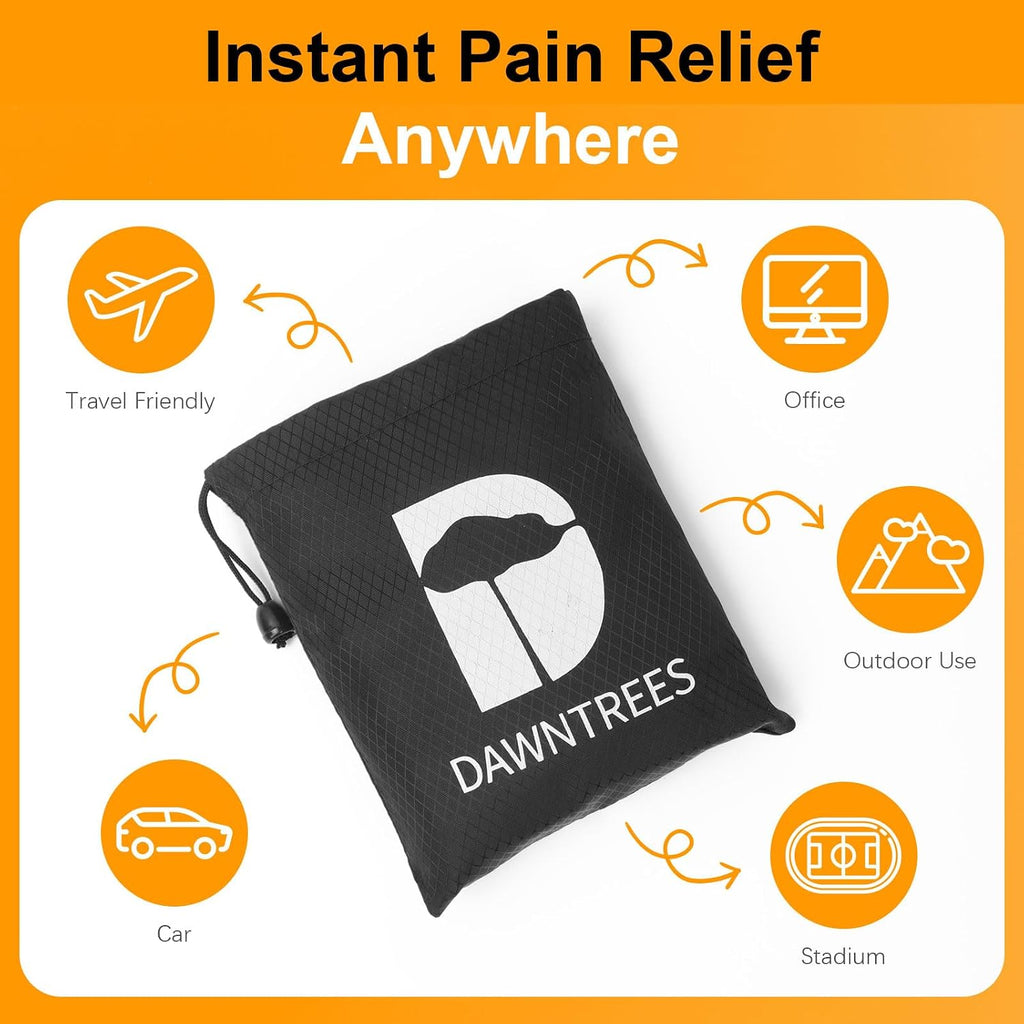 DAWNTREES 2-Pack 2-in-1 Inflatable Seat Cushion & Lumbar Support,Black