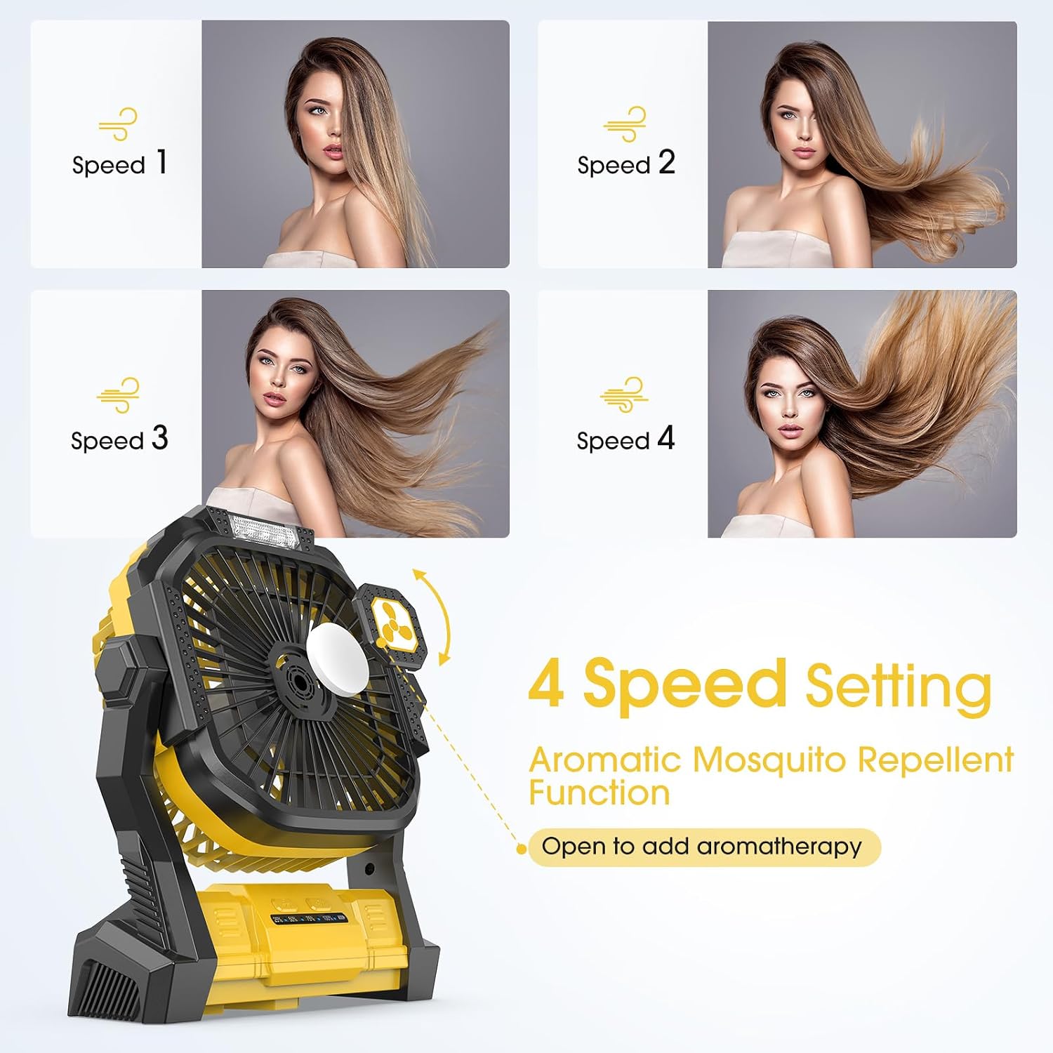 Portable Fan Rechargeable 20000mAh Cordless Battery Powered Camping Fan