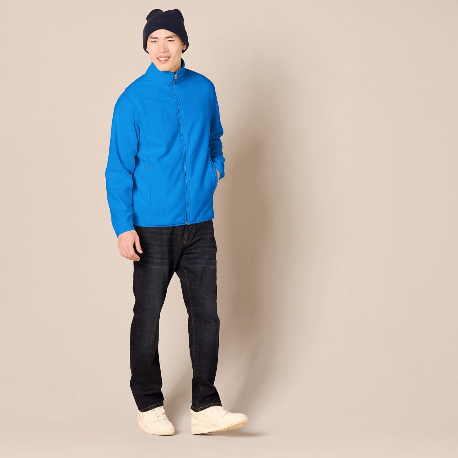 Amazon Essentials Men's Full-Zip Polar Fleece Jacket with Zippered Pockets for Cold Outdoor Weather (Available in Big & Tall)
