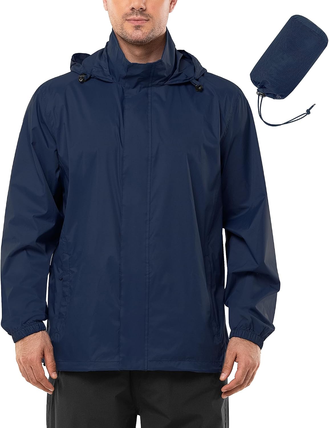Outdoor Ventures Men's Rain Jacket Waterproof Lightweight Packable Raincoat