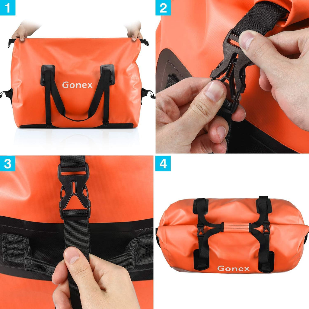 Gonex Waterproof Duffel Bag, 40L/60L/80L Roll-Top Travel Kayaking Dry Bag