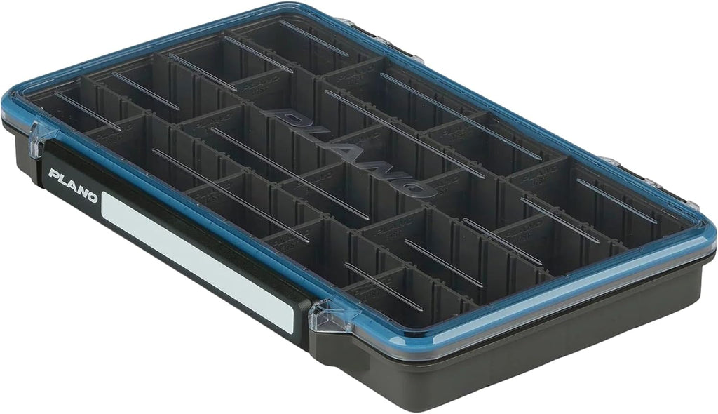 Plano StowAway 3500 Waterproof Stow Tackle Box, IPX7 Waterproof Rating, with Rustricor, Single Latch Design, Transparent DuraView Lid, Stackable Storage for Fishing Bait, Lures and Gear