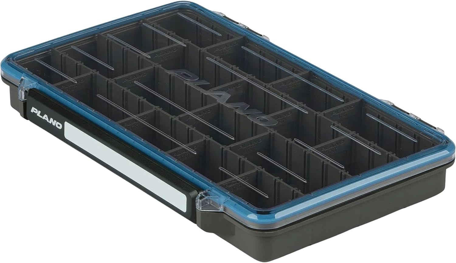 Plano StowAway 3500 Waterproof Stow Tackle Box, IPX7 Waterproof Rating, with Rustricor, Single Latch Design, Transparent DuraView Lid, Stackable Storage for Fishing Bait, Lures and Gear
