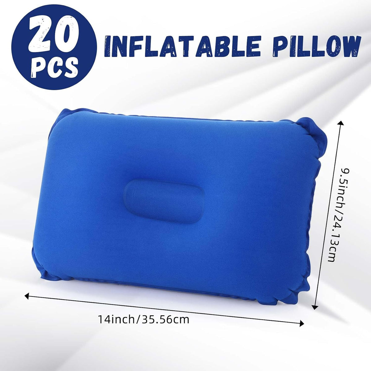 Geelin 20 Pack Inflatable Pillows for Camping Charity Donations, Blue