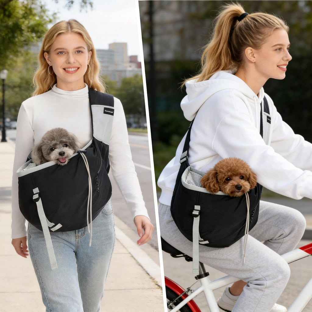 Dog Backpack Carrier & Body Sling for Small Dogs & Cats – Hands-Free Dog Pouch Carrier with Adjustable Strap for Travel & Hiking