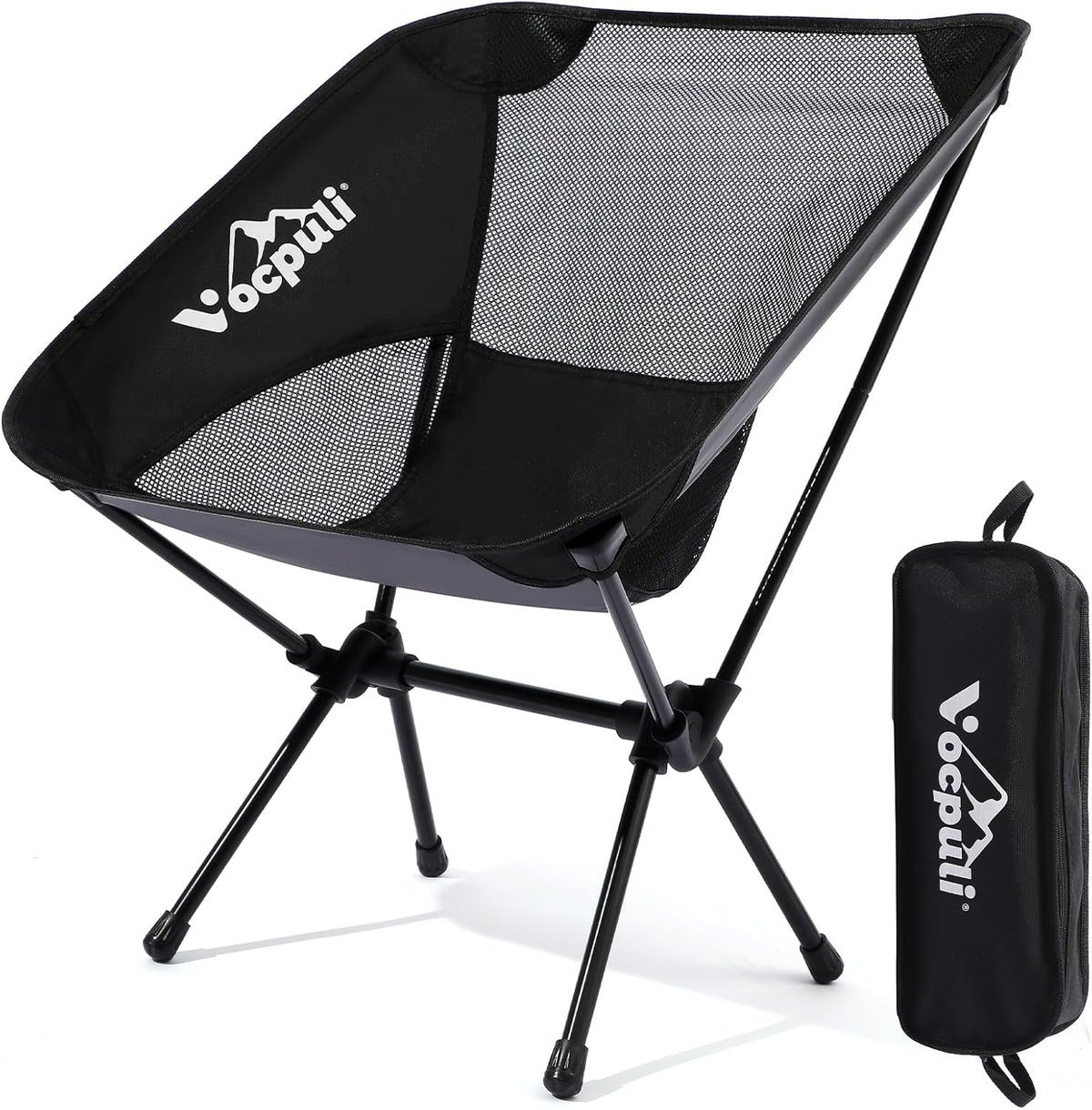 Camping Chair, Lightweight Folding Backpacking Hiking Chair, Compact Portable 330 lbs Capacity，Gifts for Men (Black -1pack