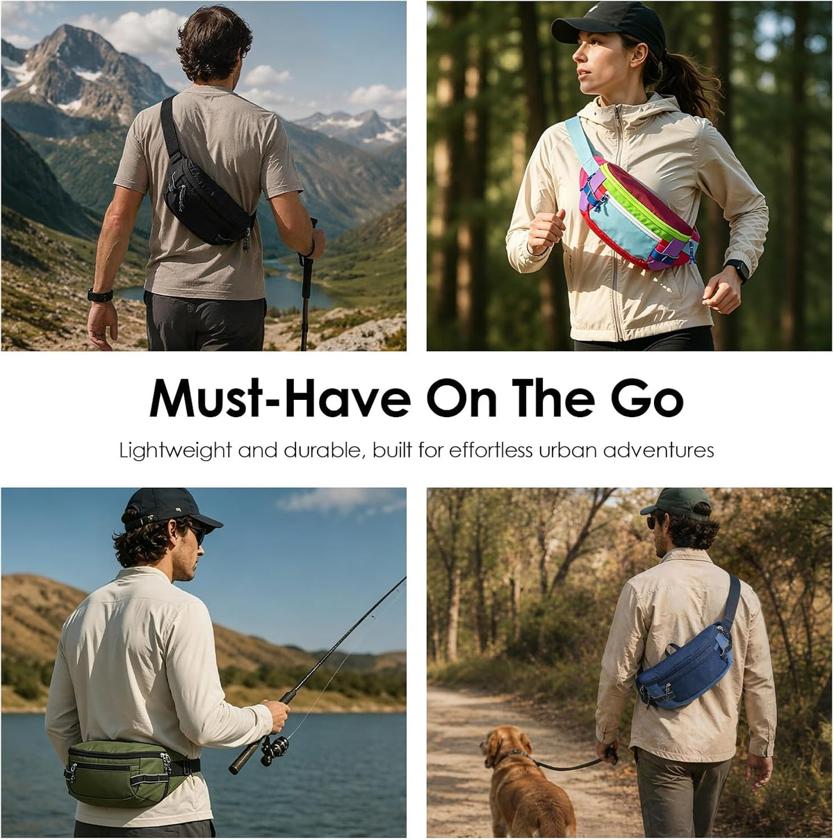 TOPEAST Fanny Pack 5L Large Capacity Waist Pack with Water Bottle Pocket