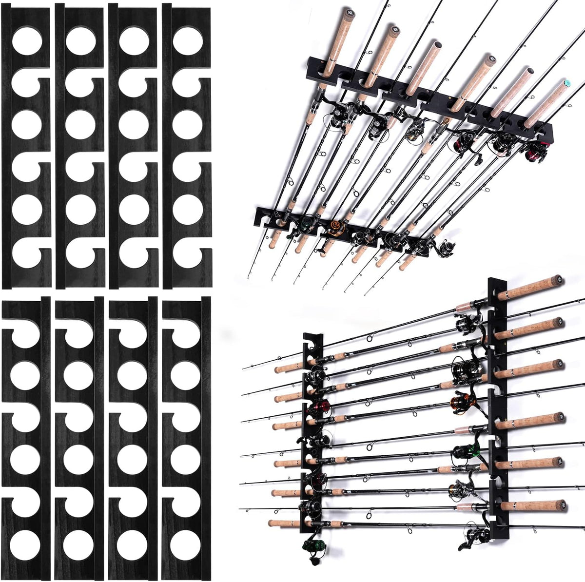 Ghosthorn Fishing Rod Holder,Wall or Ceiling Mounted Pole Rack Garage
