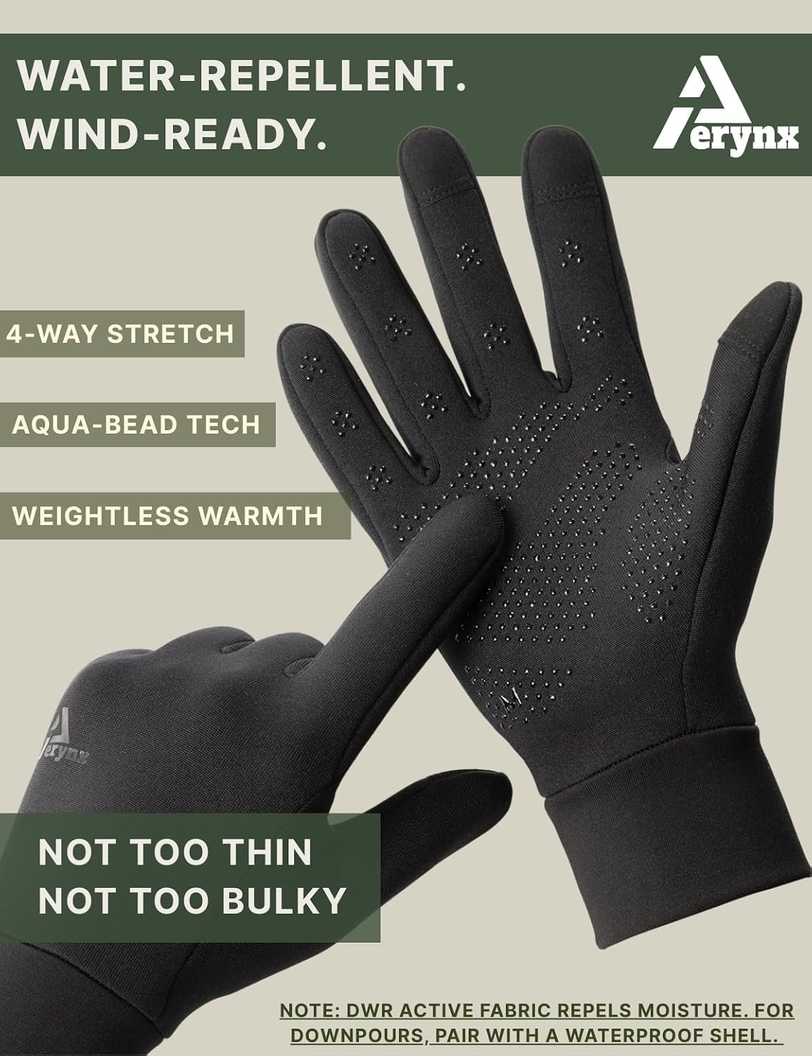 Lightweight Running Winter Gloves Touch Screen Gloves Liners for Cycling Biking for Men Women