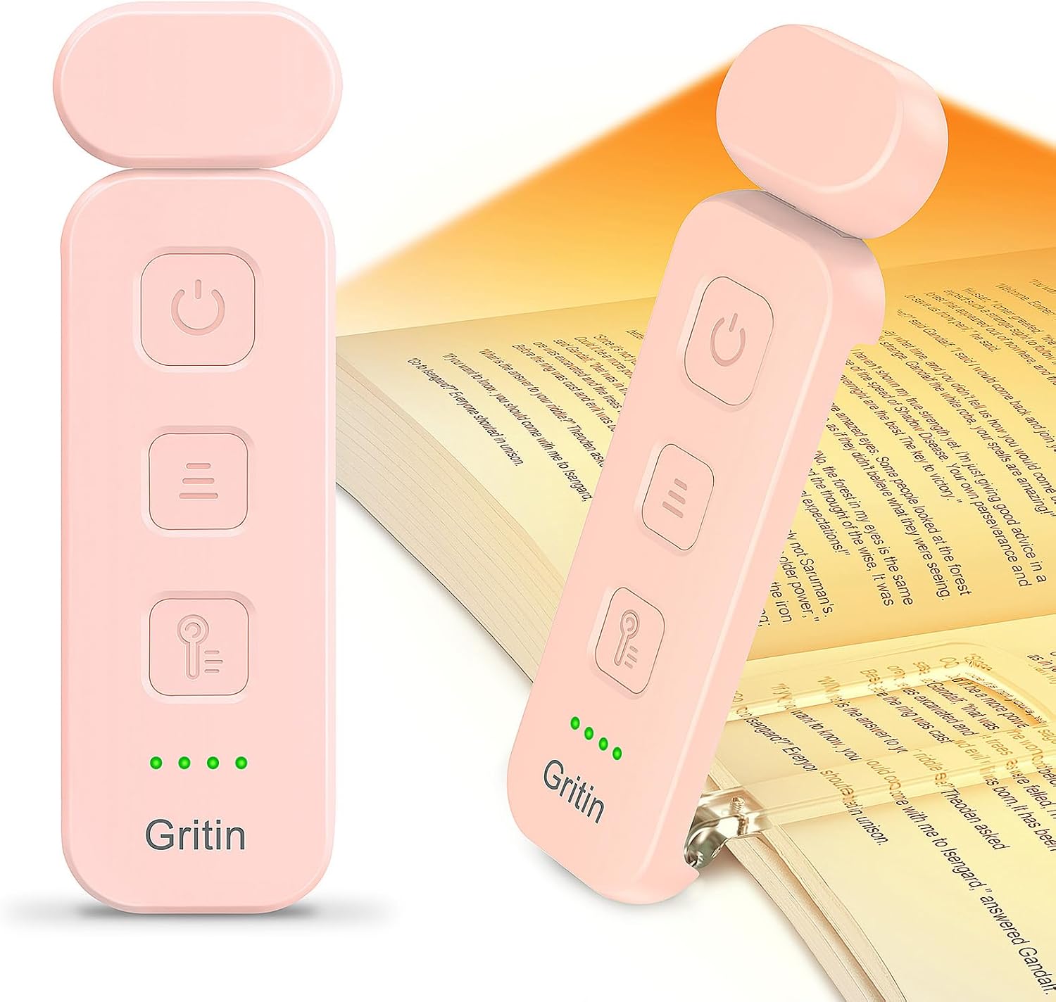 Gritin Reading Light, Rechargeable Book Light for Reading in Bed