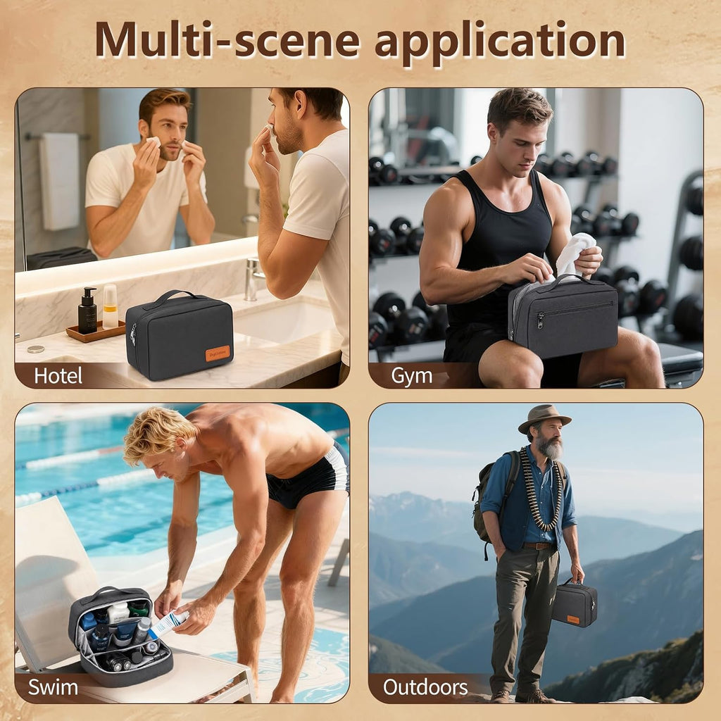 Birthday Gifts for Women Men,Travel Essentials Toiletry Bag Kit Case- Grey