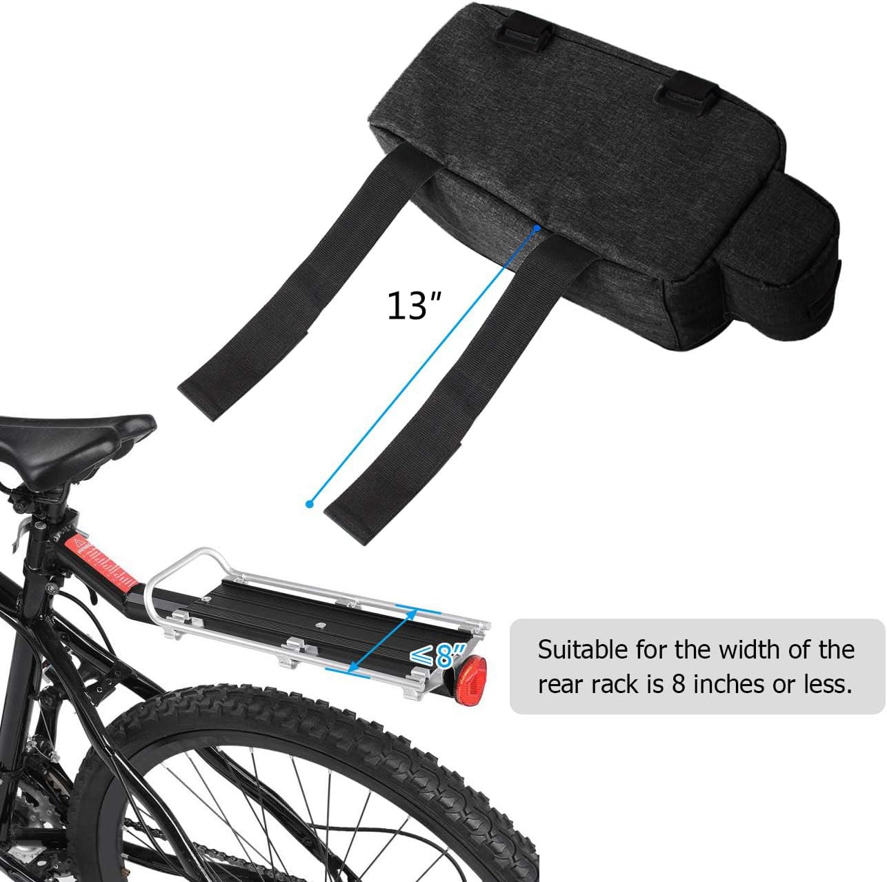 RAYMACE Bike Rear Rack Bag, Bike Trunk Cooler Bag