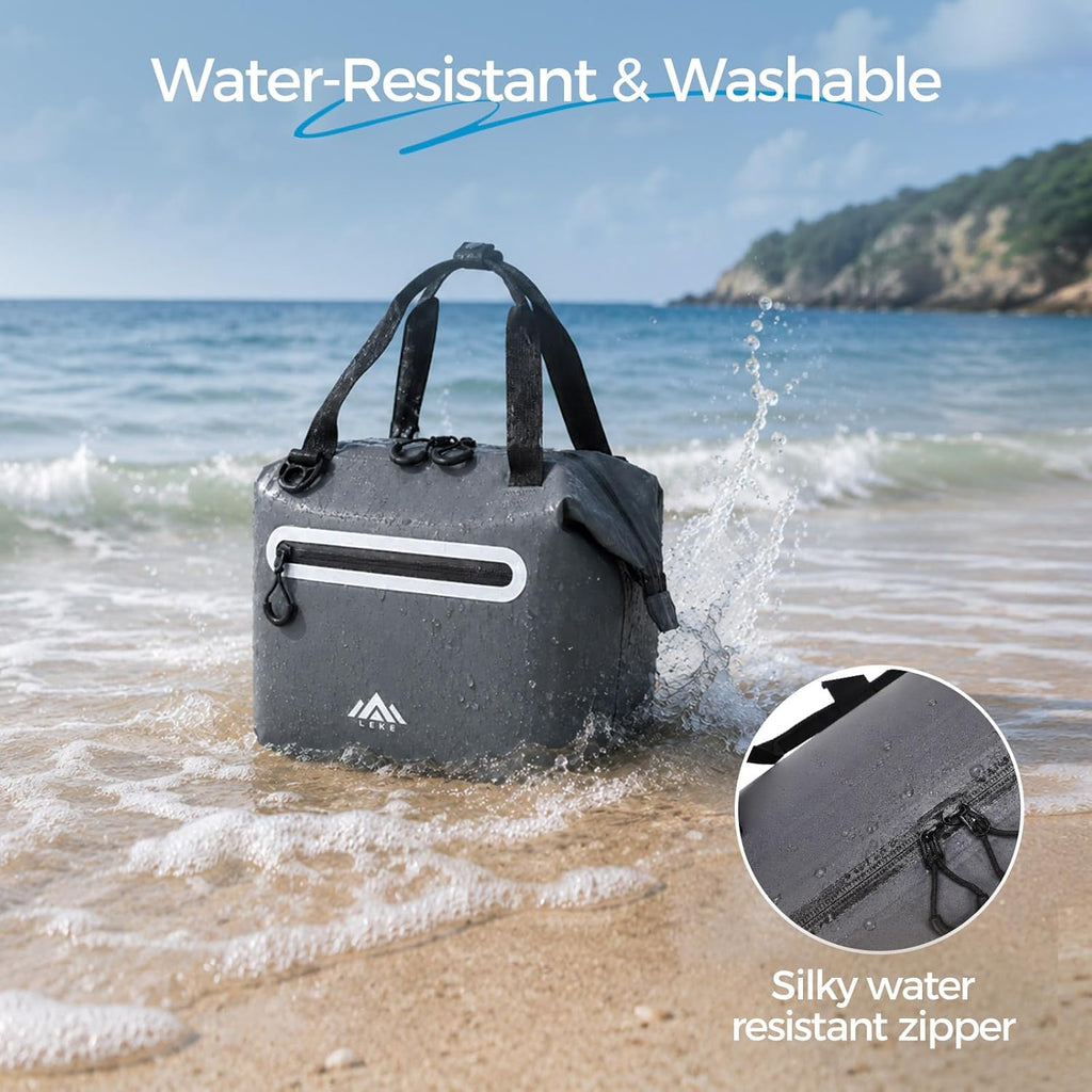 Small Soft-Sided Cooler Bag, Insulated Lunch Box, Waterproof, Leak-Proof, Portable Lunch Bag for Work, Beach, Drink, Travel, Camping, Picnic
