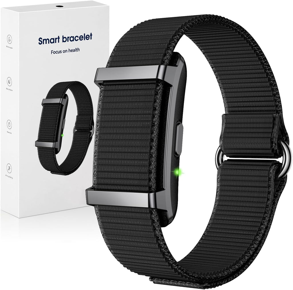 Smart Bracelet Fitness Trackers for Men Women, Smart Watch 24/7 Heart Rate Sleep Stress HRV Monitor, 170+ Sports Modes, 2 Bands, Free APP
